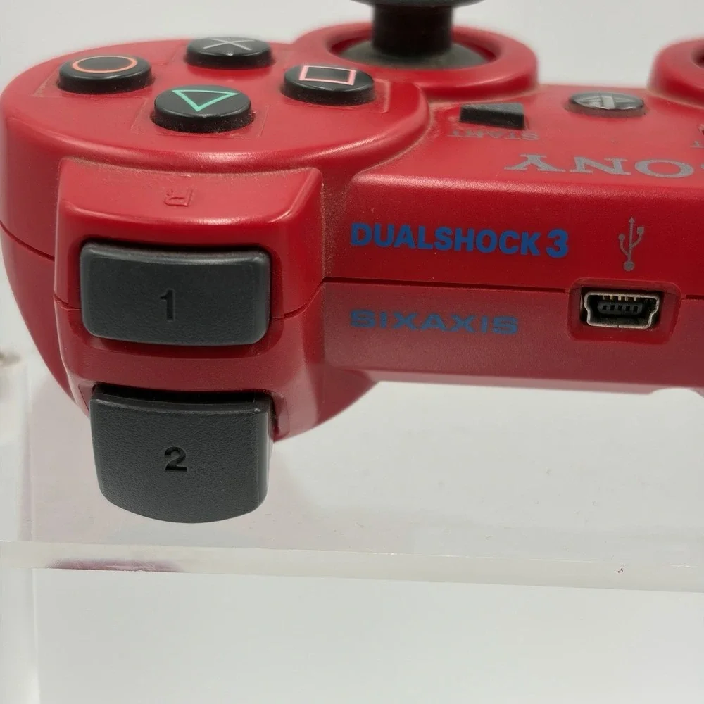 Sony PS3 DualShock 3 Wireless Controller – Red OEM Cosmetic Wear Tested Sixaxis